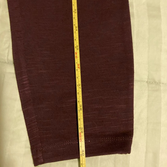 NWT Maroon slub knit pull on pants - Picture 2 of 7